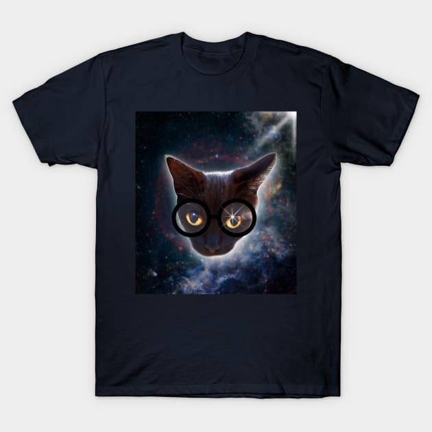 Bespectacled cat T-Shirt by helengarvey